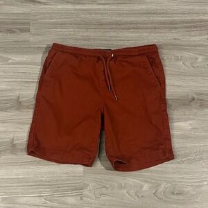 Forever 21 Men Rust Orange Chino Shorts Elastic Drawstring Waist Small